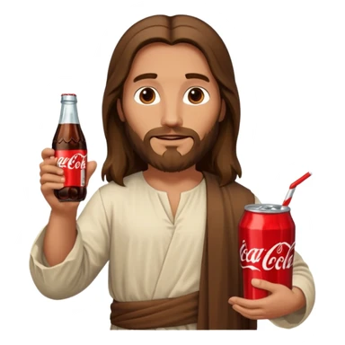 Jesus christ with a coke in his one hand sticker