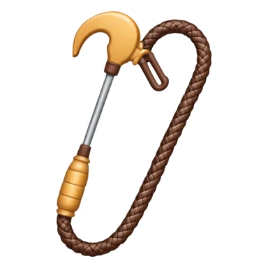 a whip with a handle, emoji style sticker