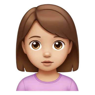 brown haired toddler girl looking at viewer sticker