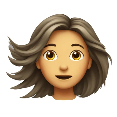 girl with hair blown by the wind sticker