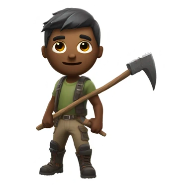 Fortnite kin with pickaxe sticker