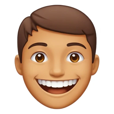 Happy with teeth showing half way  sticker