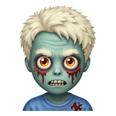 emoji zombie boy with fluffy hair  sticker