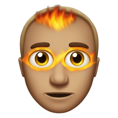 Emoji with fire in the eyes sticker