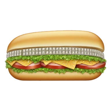 rhinestone bedazzled sub sandwich sticker