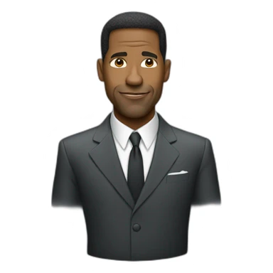 Denzel Washington cartoon wearing suit sticker