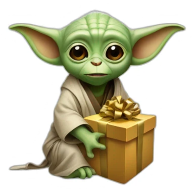 star wars yoda monkey present sticker