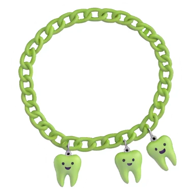 green bracelet with tooth charms sticker