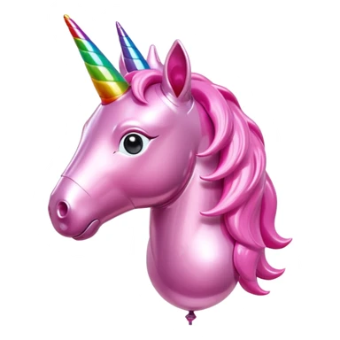   jeff koons style art pink baby unicorn balloon sticker