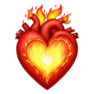 fire heart sticker
