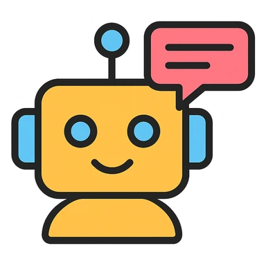 chatbot with speech bubble icon sticker