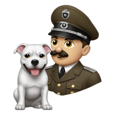 adolf hitler petting a pitbull sticker