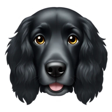 long haired all black dog with short ears sticker