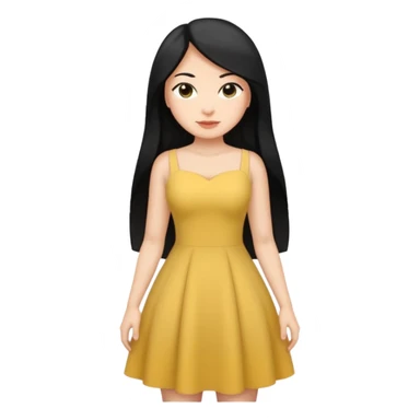 person with long black hair and big butt sticker