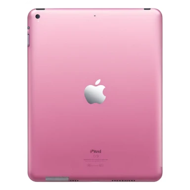  pink iPad (Apple tablet) with sleek metallic finish, minimal and modern design, soft reflections, isolated on transparent background, realistic style" sticker