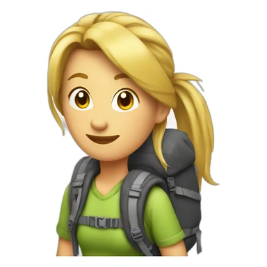 famale Backpackers with ponytail sticker