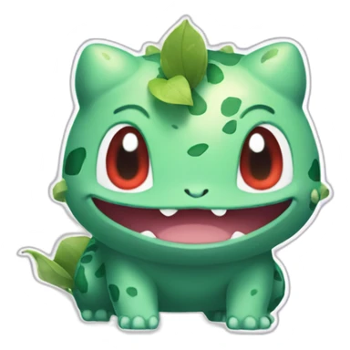 bulbasaur with a check mark sticker