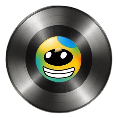 Vinyl record with graphics and statistics: symbolizing the growing popularity of artists sticker
