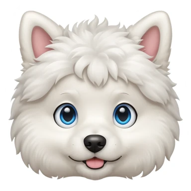 big blue eyed white dog sticker