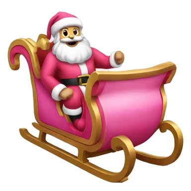 Pink Santa’s sleigh  sticker