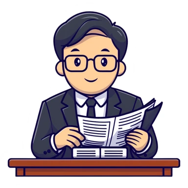 professional male accountant working with financial documents sticker