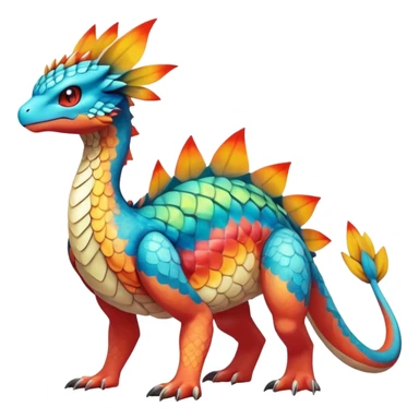 cool exotic fantasy-creature-Fakémon-Pokémon, full body, with markings sticker