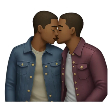 Gay couple kissing sticker