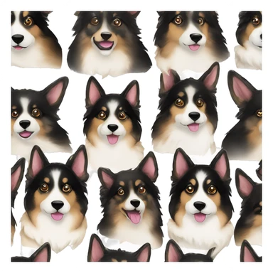  Black spotted brindle German shepherd husky fluffy ears and holographic harness running sticker