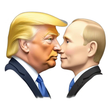 trump-and-putin-kissing,-lgbtq+ friendly, positivity, inclusiveness sticker
