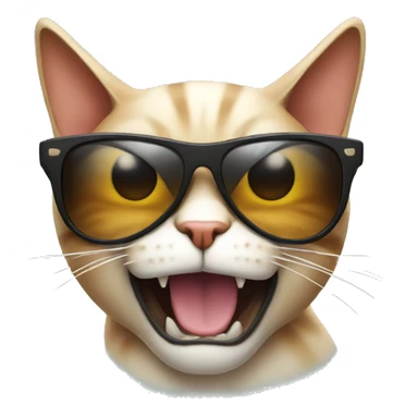 Angry cat with sunglasses  sticker