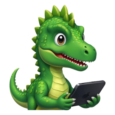 Dinosaur playing video games sticker