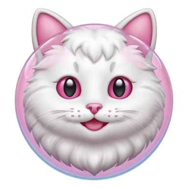 bubble heart cat sticker