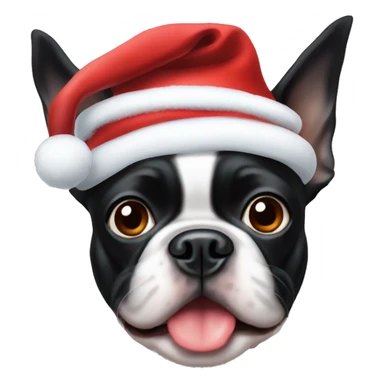 Boston terrier Santa.  sticker