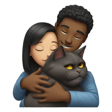 man hugging cat girl sticker