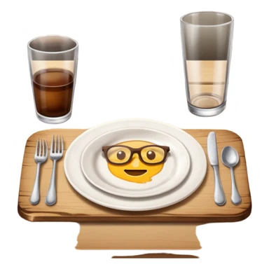 dirty table with empty plates and glasses sticker