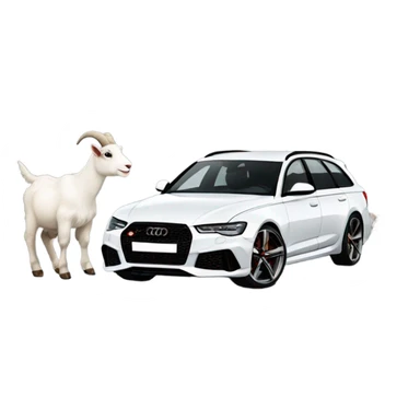 Goat driving black Audi RS6 sticker