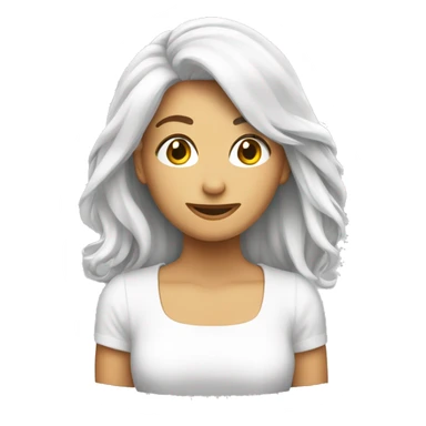 emote d'une streameuse au cheveux blanc  sticker