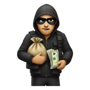 A robber with money bags sticker