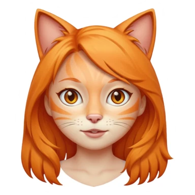 Orange cat girl sticker