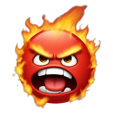 super angry emoji losing its temper with fire coming out and super red face sticker