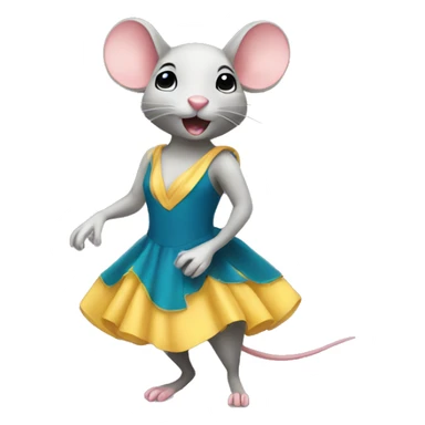 A mouse in a dress partying sticker