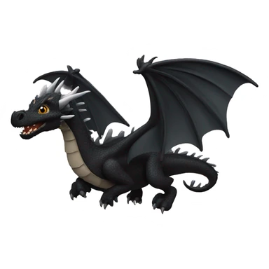 Black dragon flying with clouds in background sticker