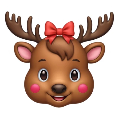 Reindeer with cute bow sticker