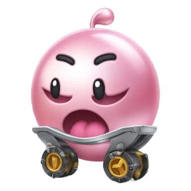 Metal Kirby ball with wheels sticker