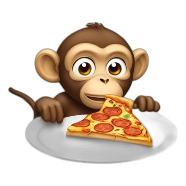 Monkey eating pizza sticker