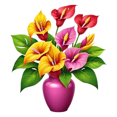 orchidee - sonnenblume - anthurienstrauss sticker
