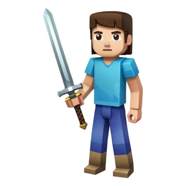 A Sull Emoji With Holdg a Maincrft Sovd sticker