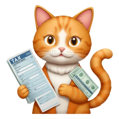 cat that asks for a tax payment sticker