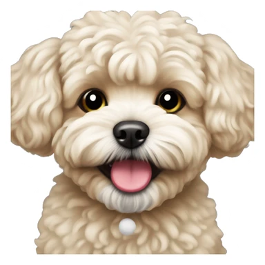 Maltipoo with ball in mouth  sticker