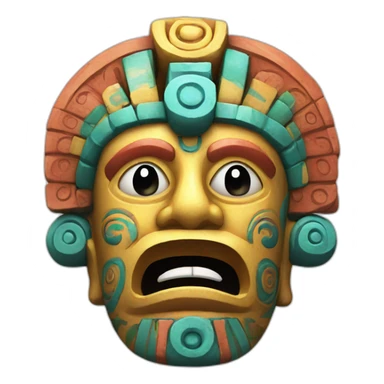 colourful mayan sculpture in greek style sticker